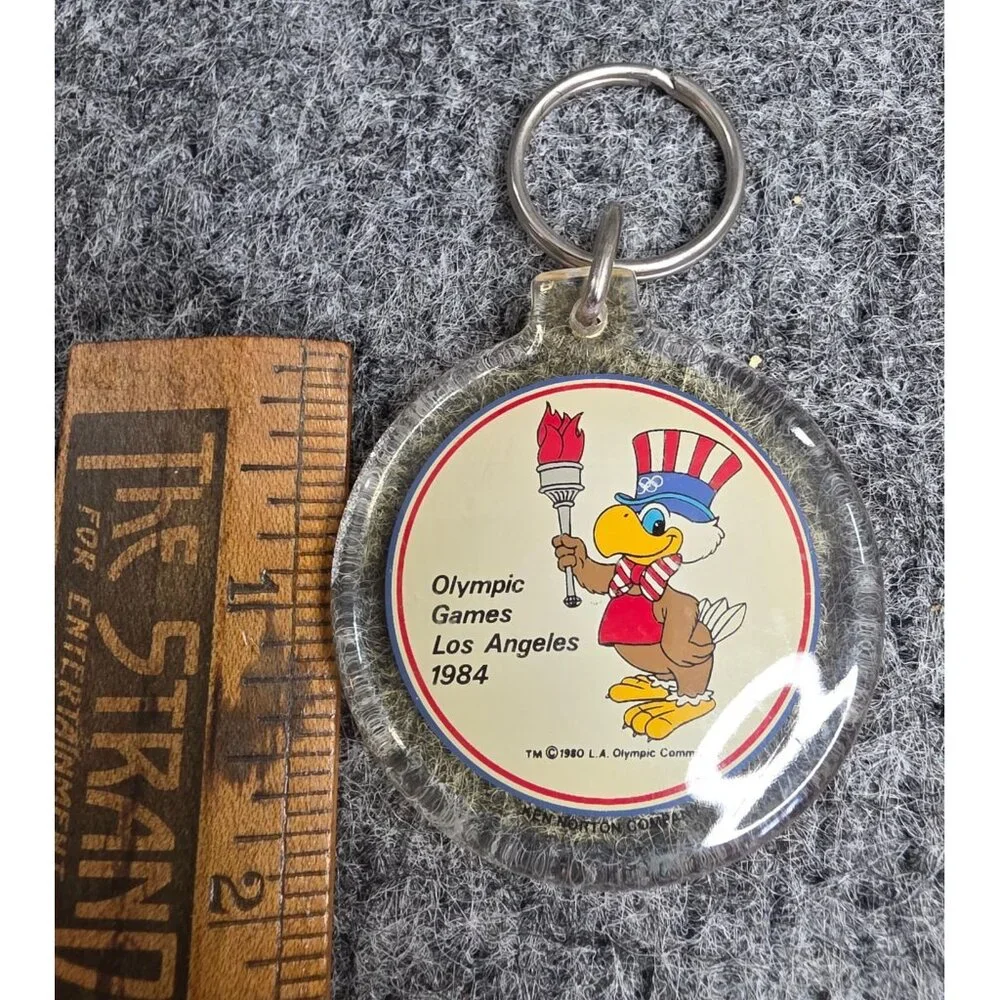 1984 Olympic Games Los Angeles Keychain With Sam The Eagle Mascot